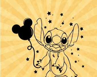 Puntada con Mickey Balloon Svg, Mickey orejas svg
