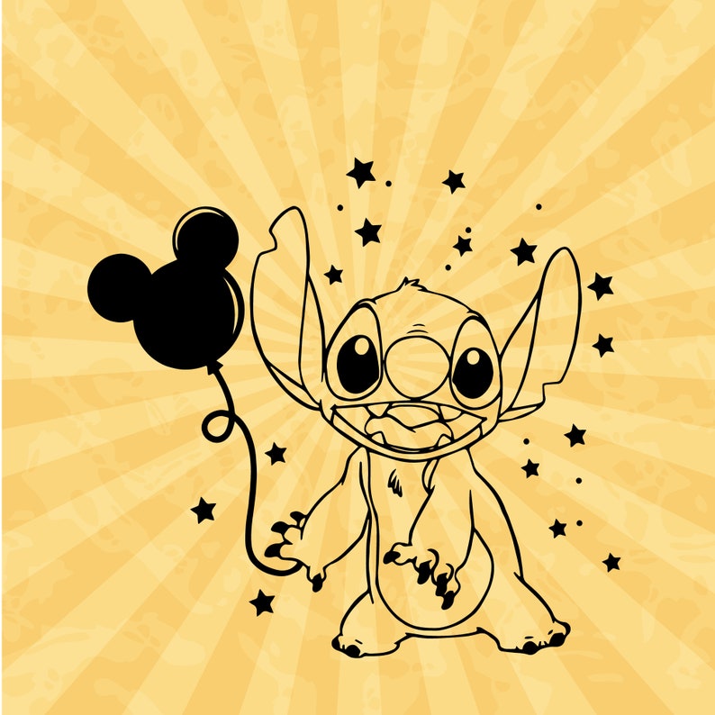 Puntada con Mickey Balloon Svg, Mickey orejas svg imagen 1
