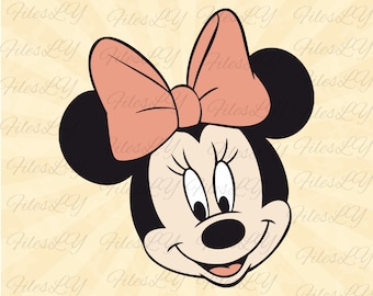 Głowa myszy svg, Myszka Minnie svg, Twarz Myszki Minnie svg, Wycieczka rodzinna svg, Plik do cięcia winylu, Svg, Pdf, Jpg, Png, Ai Plik do druku