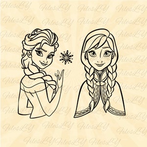 Elsa e Anna Svg, Elsa Svg, Frozen Svg, Anna Svg, Princesa svg, Frozen Sisters, Arquivo de corte de vinil, Svg, Pdf, Jpg, Png, Arquivo de design para impressão Ai