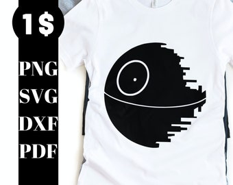 Death Star SVG File, Star Wars Empire Space Station Download Digital File - dxf, pdf, png - Cricut - Glowforge Laser Cut File