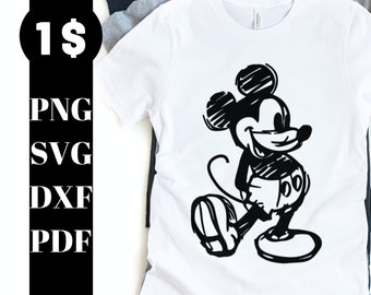 Mickey Hand Drawn Svg, Mickey Svg