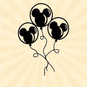 Mickey Head Balloons, Three Mouse Balloons SVG Mouse SVG, Family Vacation SVG, Customize Gift Svg, Vinyl Cut File, Svg, Pdf, Jpg, Png, Ai