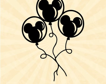 Mickey Head Balloons, Three Mouse Balloons SVG Mouse SVG, Family Vacation SVG, Customize Gift Svg, Vinyl Cut File, Svg, Pdf, Jpg, Png, Ai