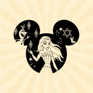 Frozen Elsa Svg, Elsa Svg, Frozen Svg, Mouse head svg, Disneyland Frozen Svg, Vinyl Cut File, Svg, Pdf, Jpg, Png, Ai Printable Design File