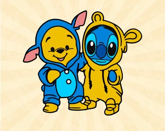 くまのプーさん SVG、スティッチ SVG、かわいい SVG、漫画 SVG