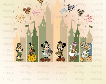 Micky und Freunde Reise PNG, Tierreich png, Micky Safari png, Disney Schloss png, Minnie png, Disney Safari png,