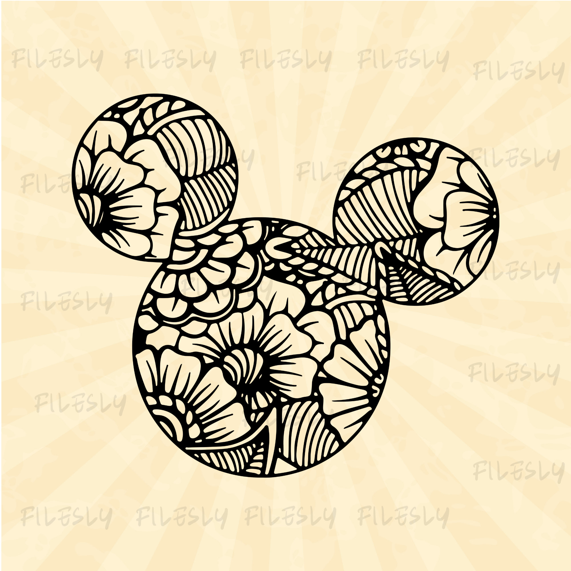 Mickey Mandala Svg, Mandala Svg, Mouse Head Svg, Mouse