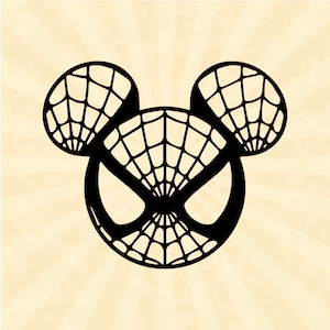 Mickey Mouse Spiderman Svg, Halloween Spiderman Svg,Mickey head svg, Vinyl Cut File, Svg, Pdf, Jpg, Png, Ai Printable Design File