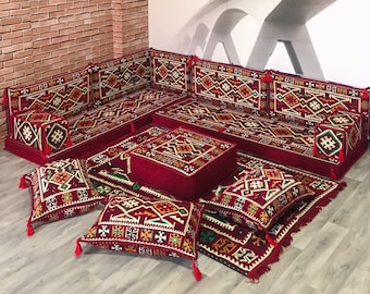 L Shaped Arabic Floor Seating Sofa Set,L Shaped Bench,L Shaped Corner Sofa,Sectional Sofa,Moroccan Sofa,Floor Couch,Arabic Majlis,Jalsa