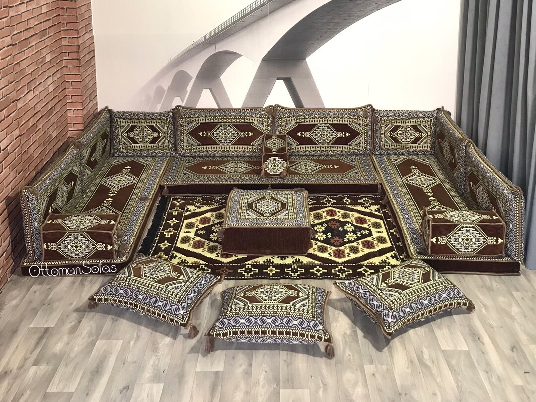 U Shaped Moroccan Sofa Set,arabic Sofa Floor Seating Set,floor Pillow