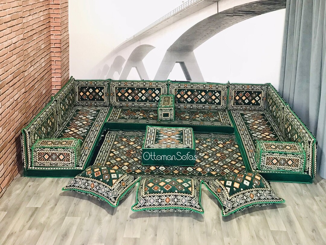 U Shaped Moroccan Sofa Set,arabic Sofa Floor Seating Set,floor Pillow