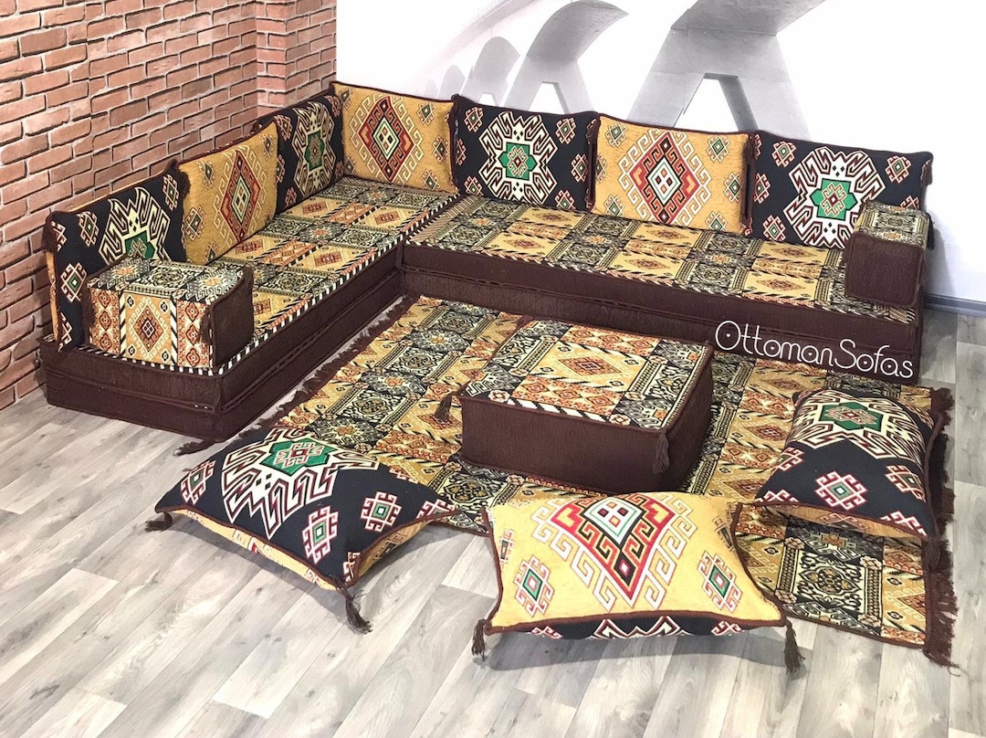 8'' L Shaped Arabic Floor Seating Sofa Set,l Shaped Bench,l Shaped