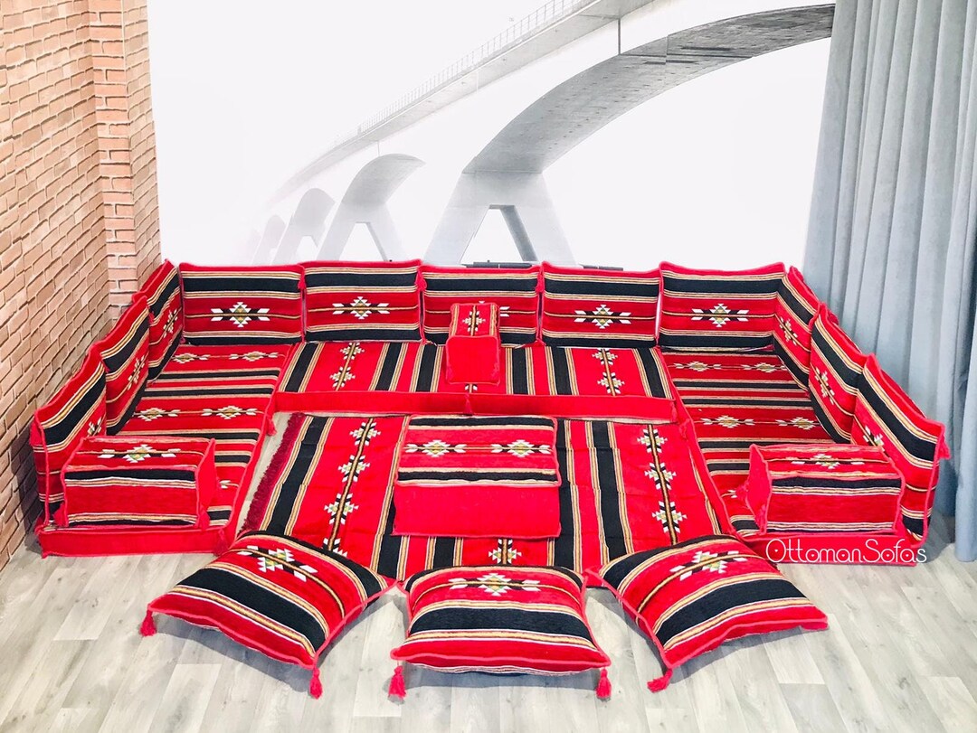 U Shaped Moroccan Sofa Set,arabic Sofa Floor Seating Set,floor Pillow