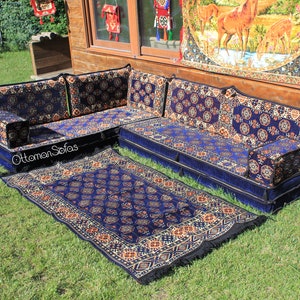 8'' L Shaped Arabic Floor Seating Sofa Set,L Shaped Bench,L Shaped Corner Sofa,Sectional Sofa,Moroccan Sofa,Floor Couch,Arabic Majlis,Jalsa image 3