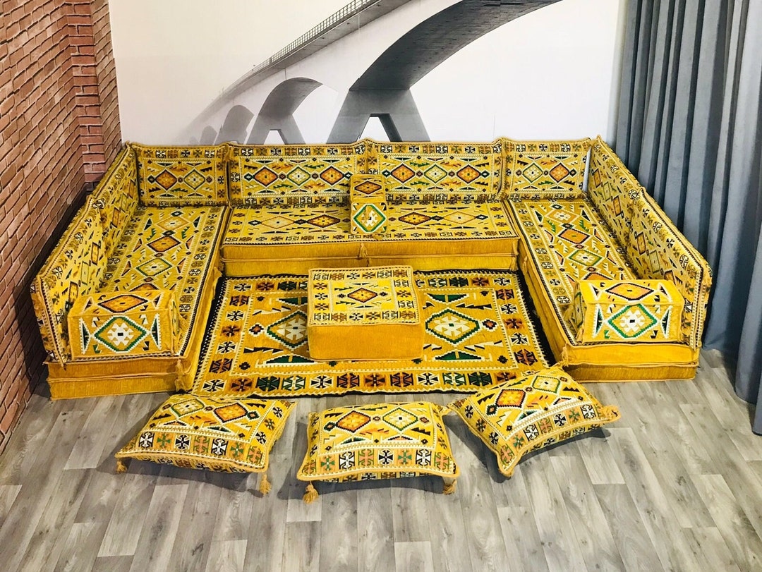 8'' U Shaped Arabic Sofa Set,u Shaped Bench,arabic Majlis Seating