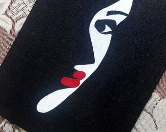 Woman's Silhouette Painting, Acrylic painting on 10' × 12' Canvas, Ideal for gift and home decor, unframed and varnished