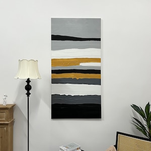3d Minimalist Painting Abstract Oil Painting On Canvas Orange Yellow Texture Wall Art Original Abstract Painting Large Oil Painting