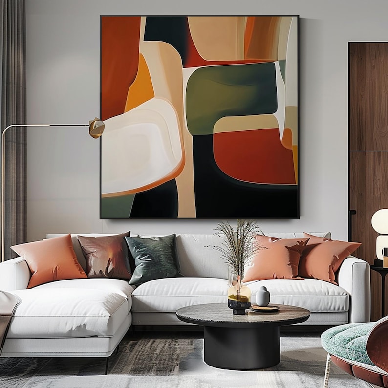 Tableau Peinture à L'huile Sur Toile, Peinte à La Main Avec Cadre En Bois Argente L 60 X P 4 X H 90 Cm Pegane