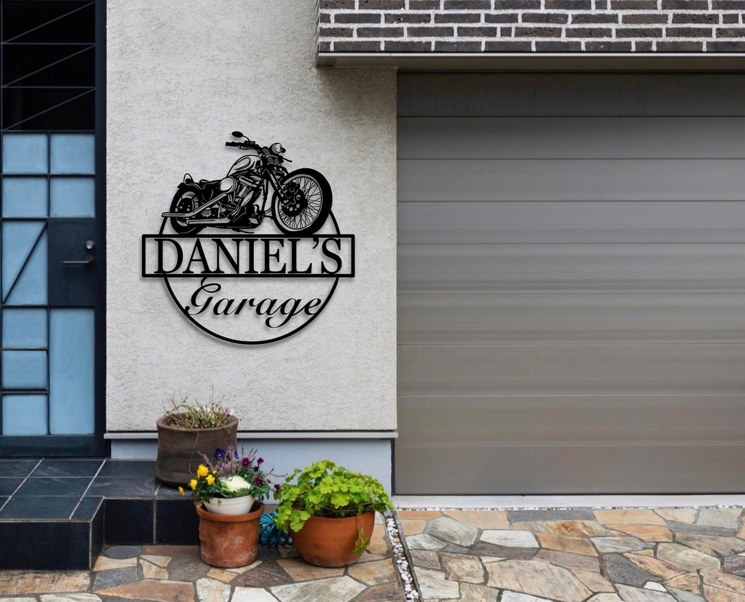 Custom Motorcycle Garage Sign Metal Plaque Personalized Name - Etsy