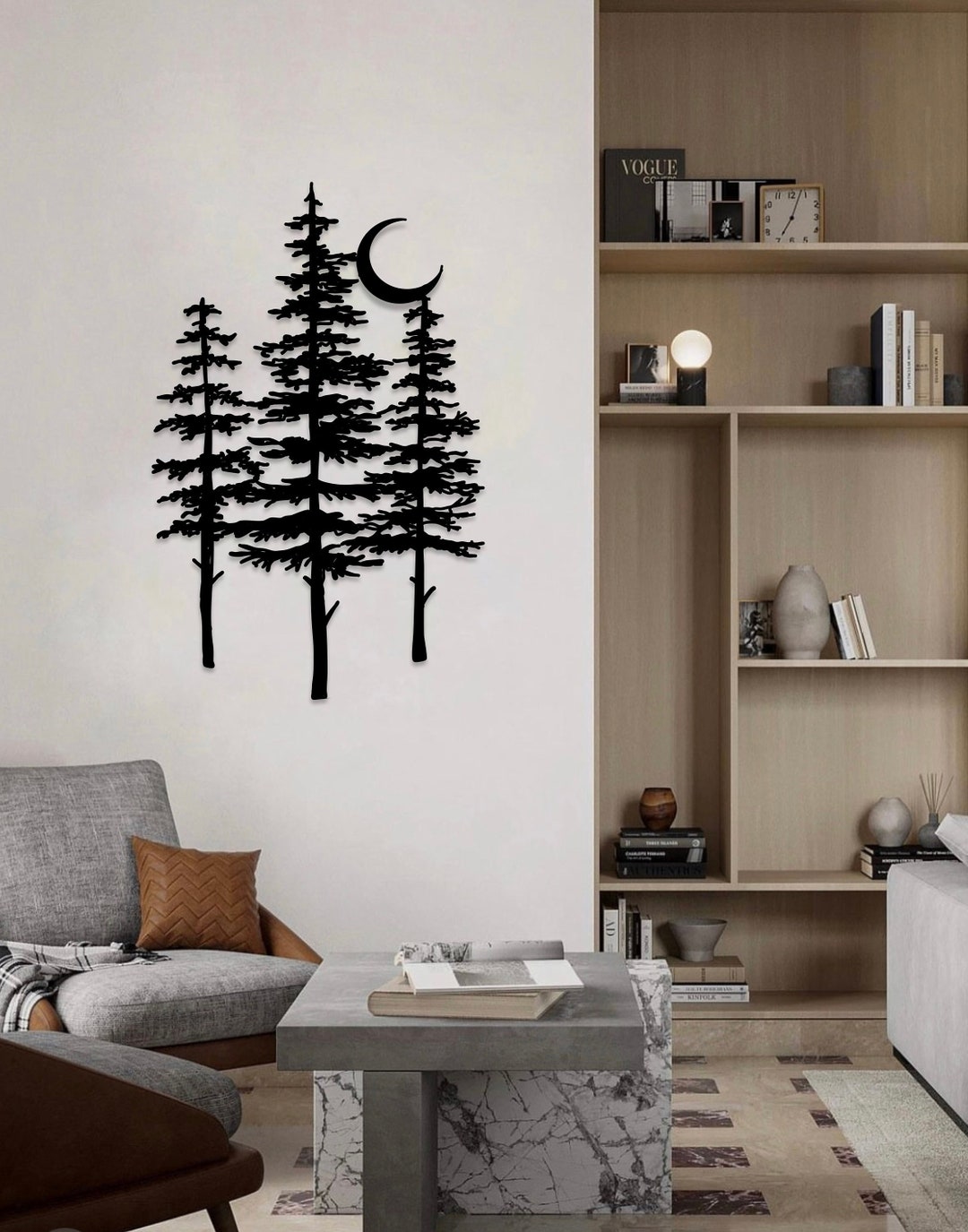 Pine Tree Metal Wall Decor, Forest Wall Art, Outdoor Large Wall Decor ...