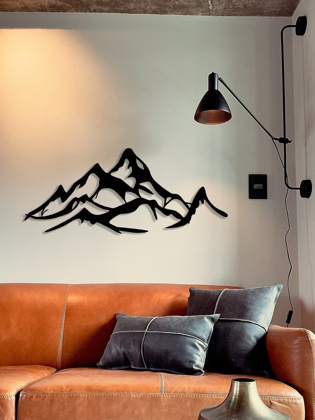 Mountain Metal Wall Art Metal Wall Decor Modern Mountain - Etsy