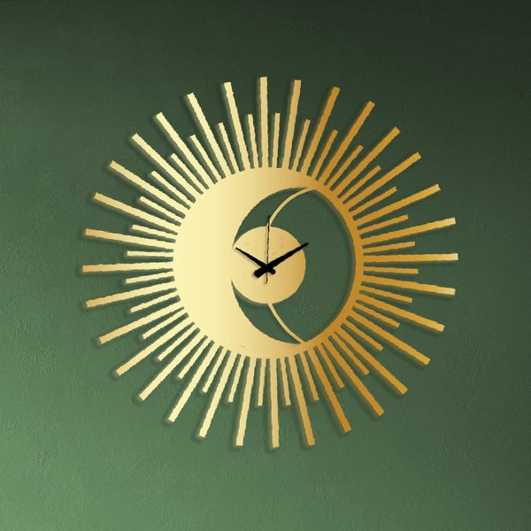 Sun Wall Clock Etsy