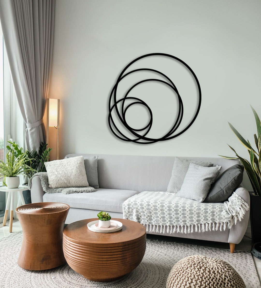 Metal Circles Wall Decor Abstract Metal Wall Art Large Metal Etsy