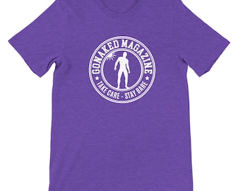 GoNakedマガジンロゴTシャツ – ユニセックス ソフトコットンTシャツ、ナチュラリストアパレル