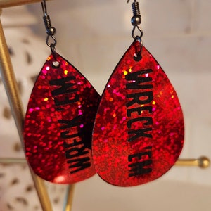 Texas Tech Earrings, Wreck Em, TTU, Raiders, Texas Tech football, sports earrings,  Texas Tech jewelry