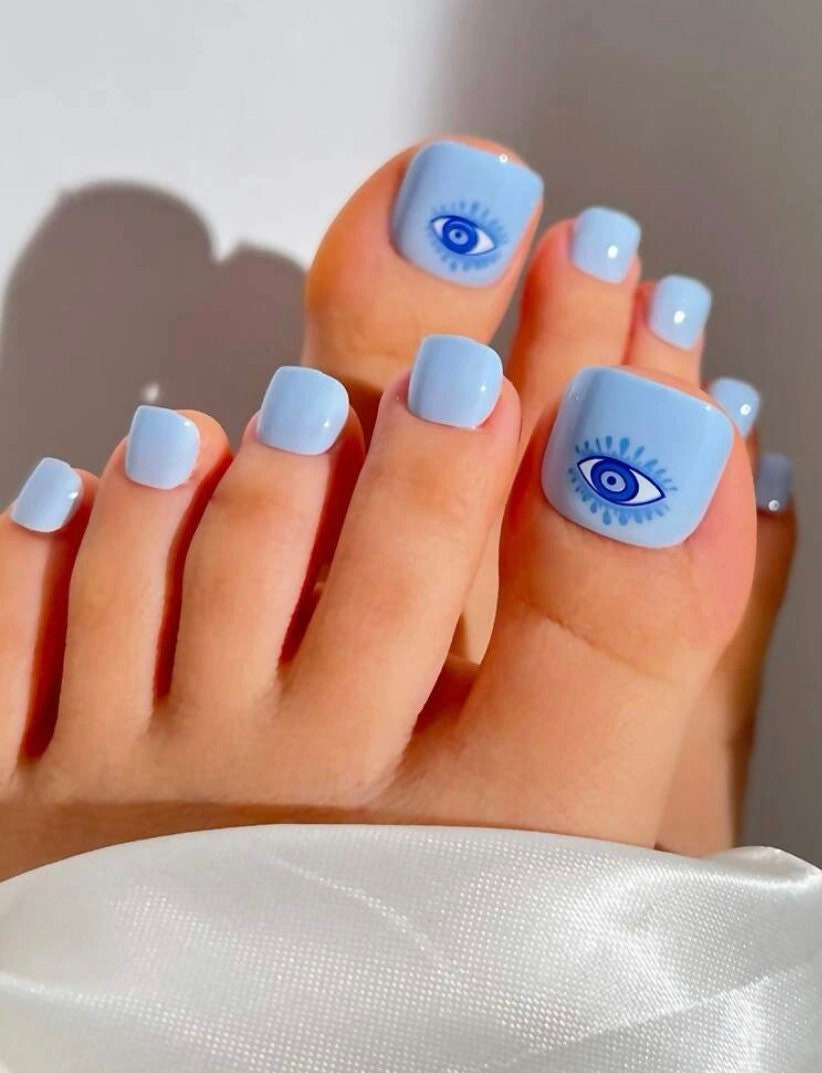 Fake Toe Nails Blue - Etsy