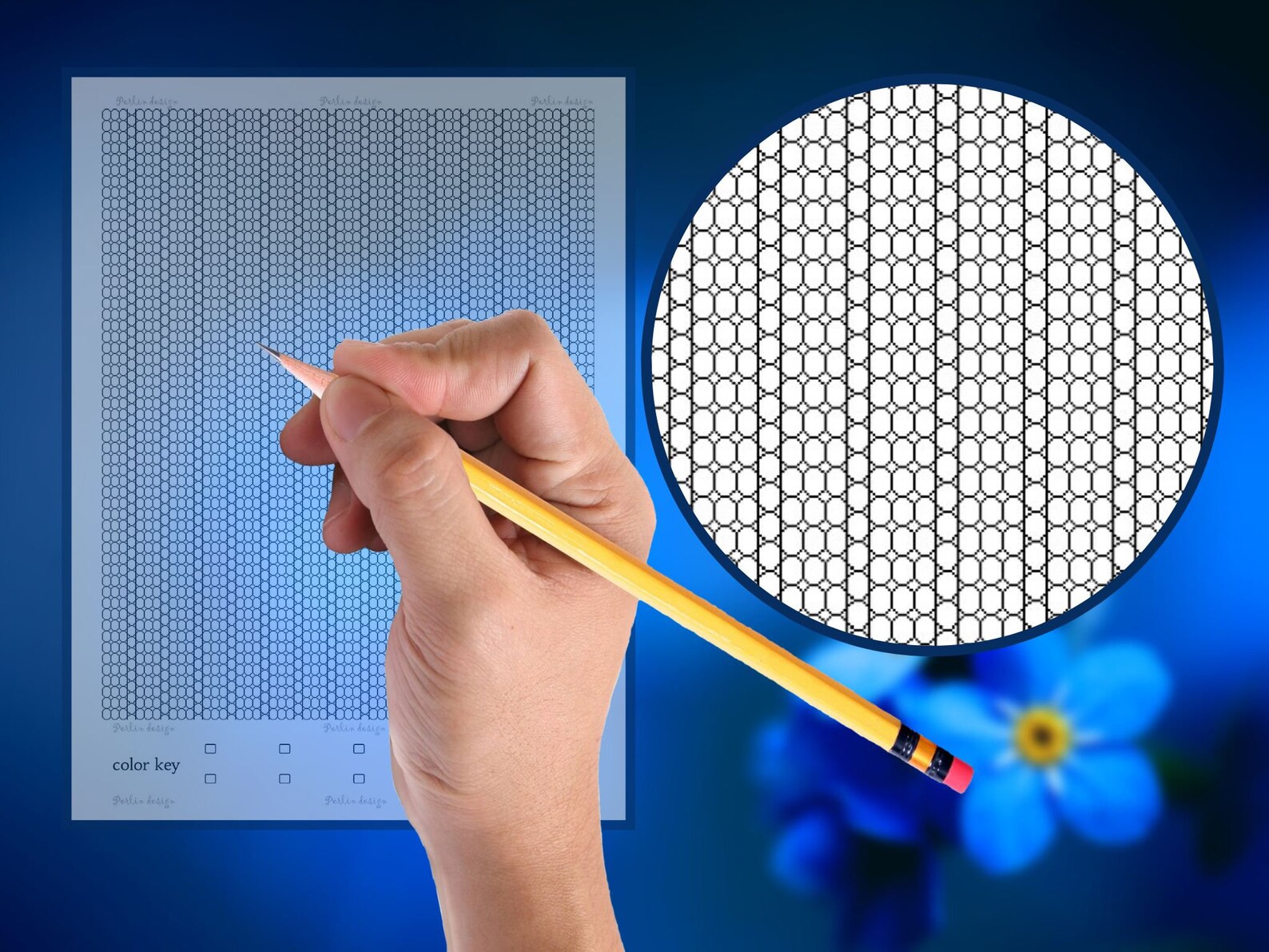 Peyote Stitch 5 Types of Pattern for Round Beads. Set of Graphic Paper