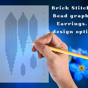 Vorlage für digitalen Download, 10 leere Vorlagen, Grafisches Papier, Brick Stitch mit Fransenmuster, Perlenpapier, Beaded Graphic Papier