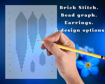 Template for digital download, 10 blank templates, Graphic paper, Brick stitch with fringe pattern, Beaded paper, Beaded Graphic paper
