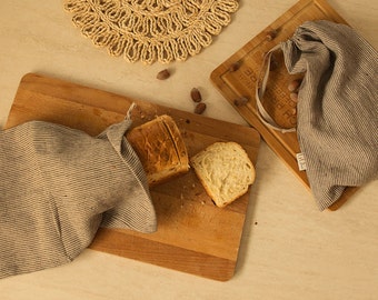 Linen Bread Bags Set Of 2 Drawstring Reusable Produce Bag Bread Keeper For Fresh Bakery Produce Bag For Homemade Bread Loaf Bag Baker Gift