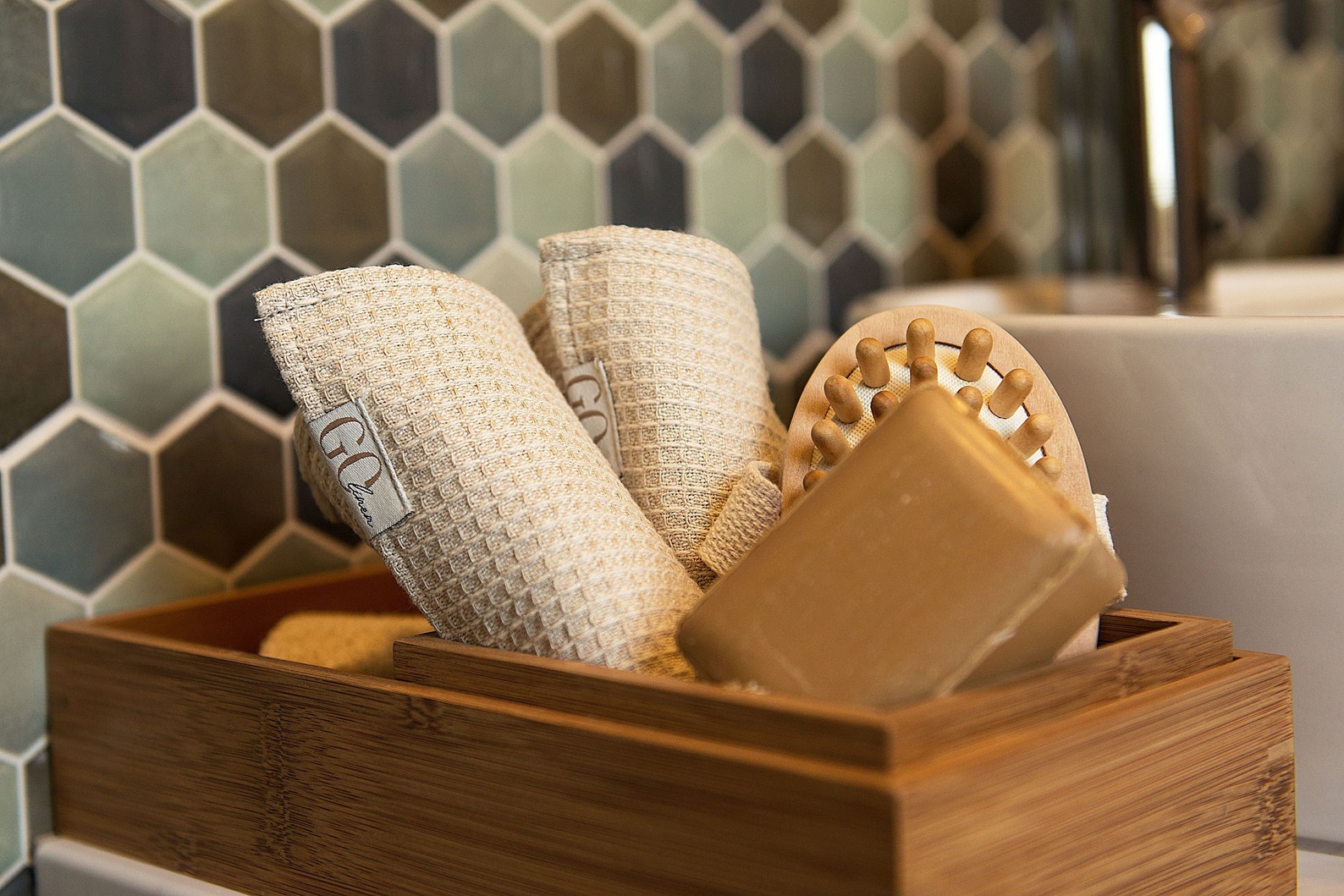 Linen Hand Towel With Loop Waffle Bath Towel Organic Linen Towels ...