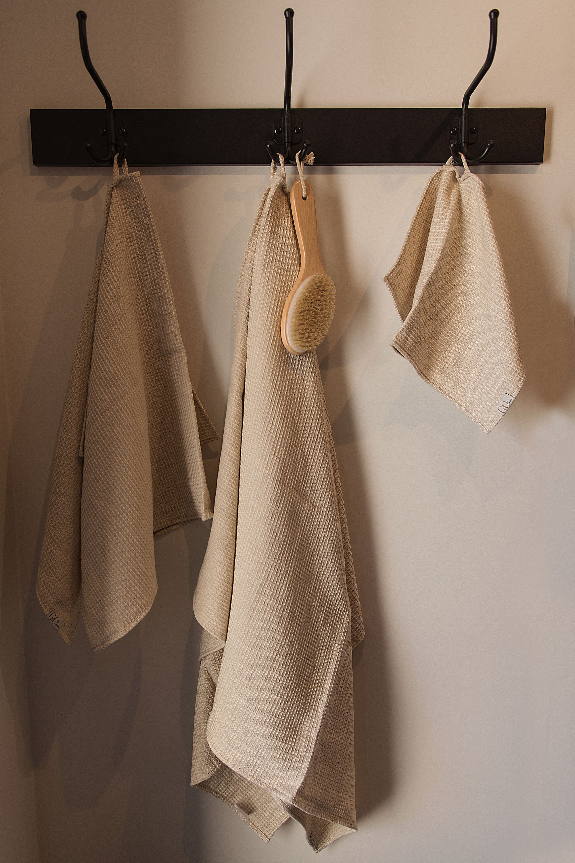 Linen Hand Towel With Loop Waffle Bath Towel Organic Linen Towels ...