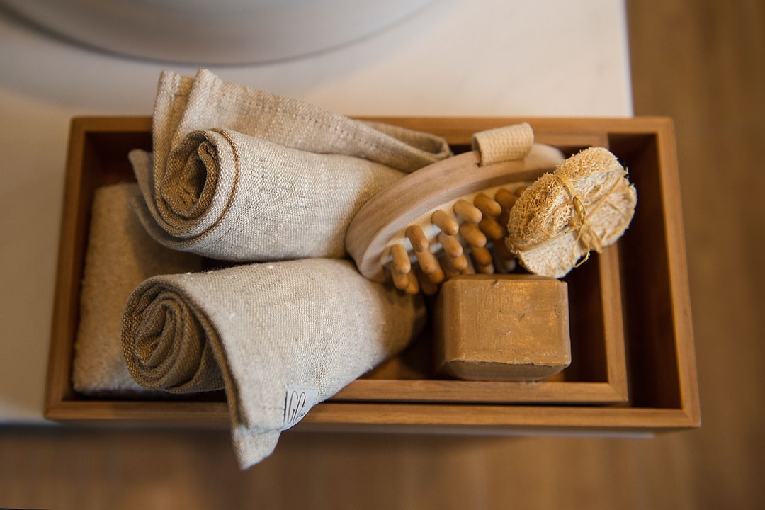 Pure Linen Hand Towel With Loop Organic Linen Towel Bathroom Etsy UK