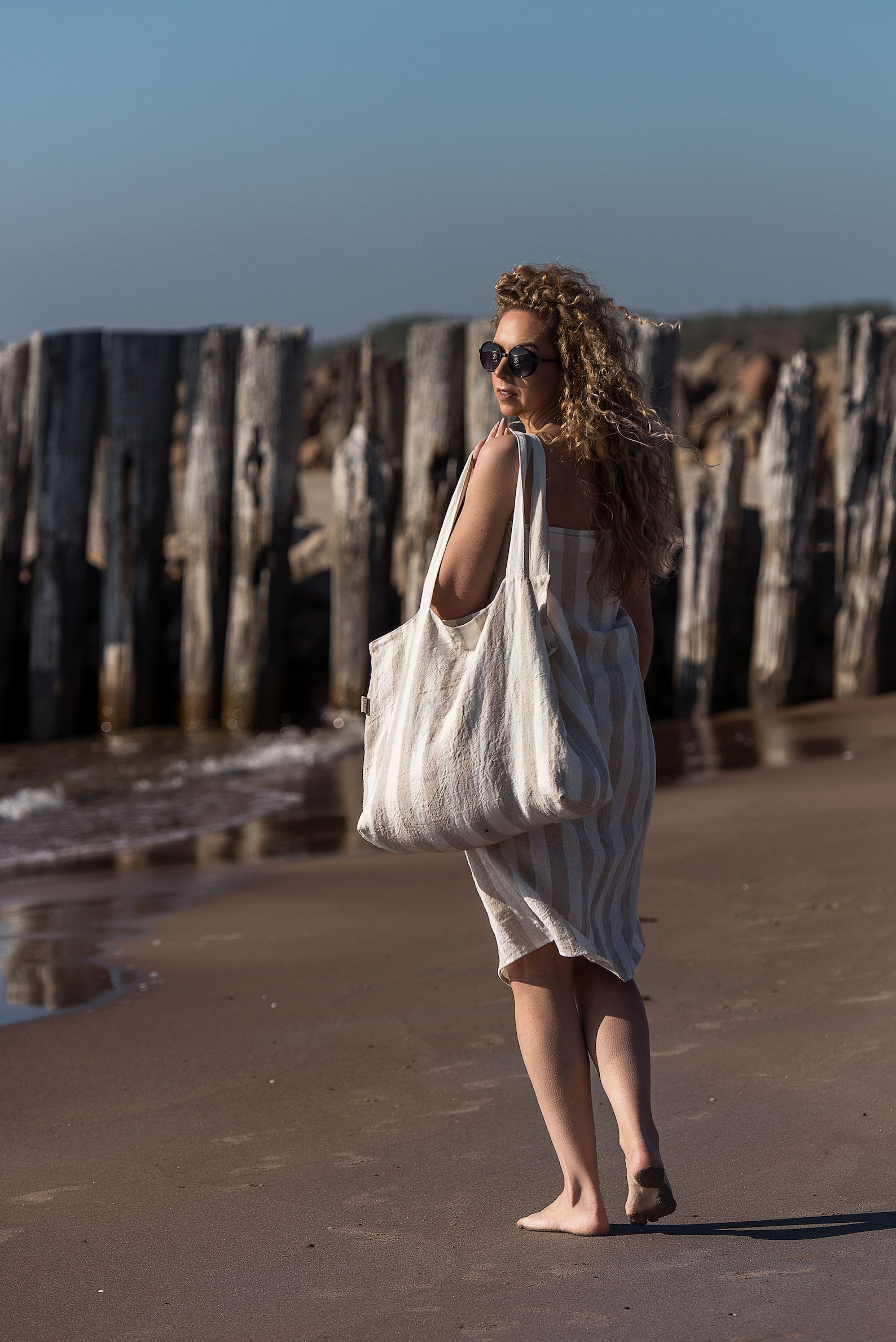 Women's Beach Bag Striped Tote | Summer main image 0