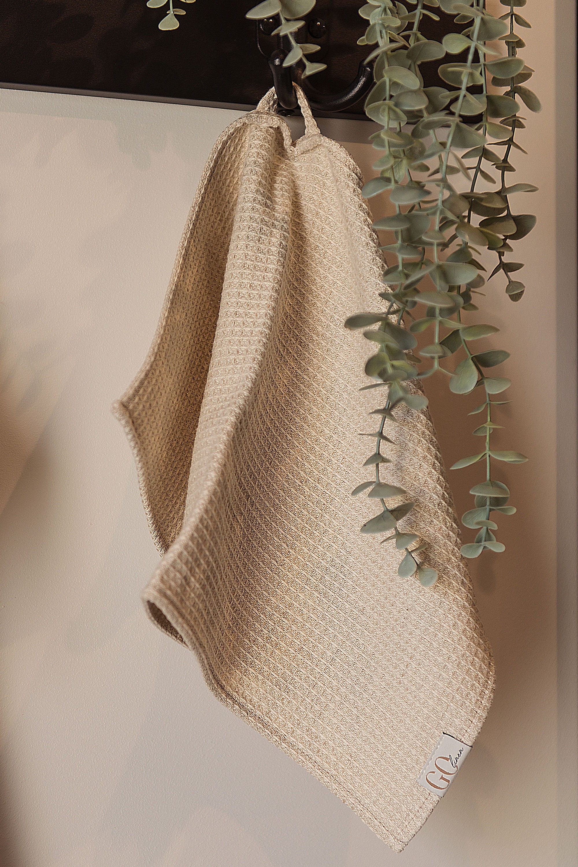 Linen Hand Towel With Loop Waffle Bath Towel Organic Linen Towels ...