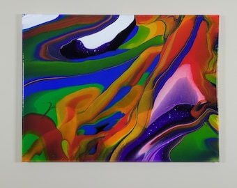 キャンバスに描かれたアクリル画 18