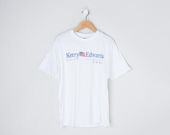 vintage 2004 kerry/edwards campaign t-shirt - politics - men's xl