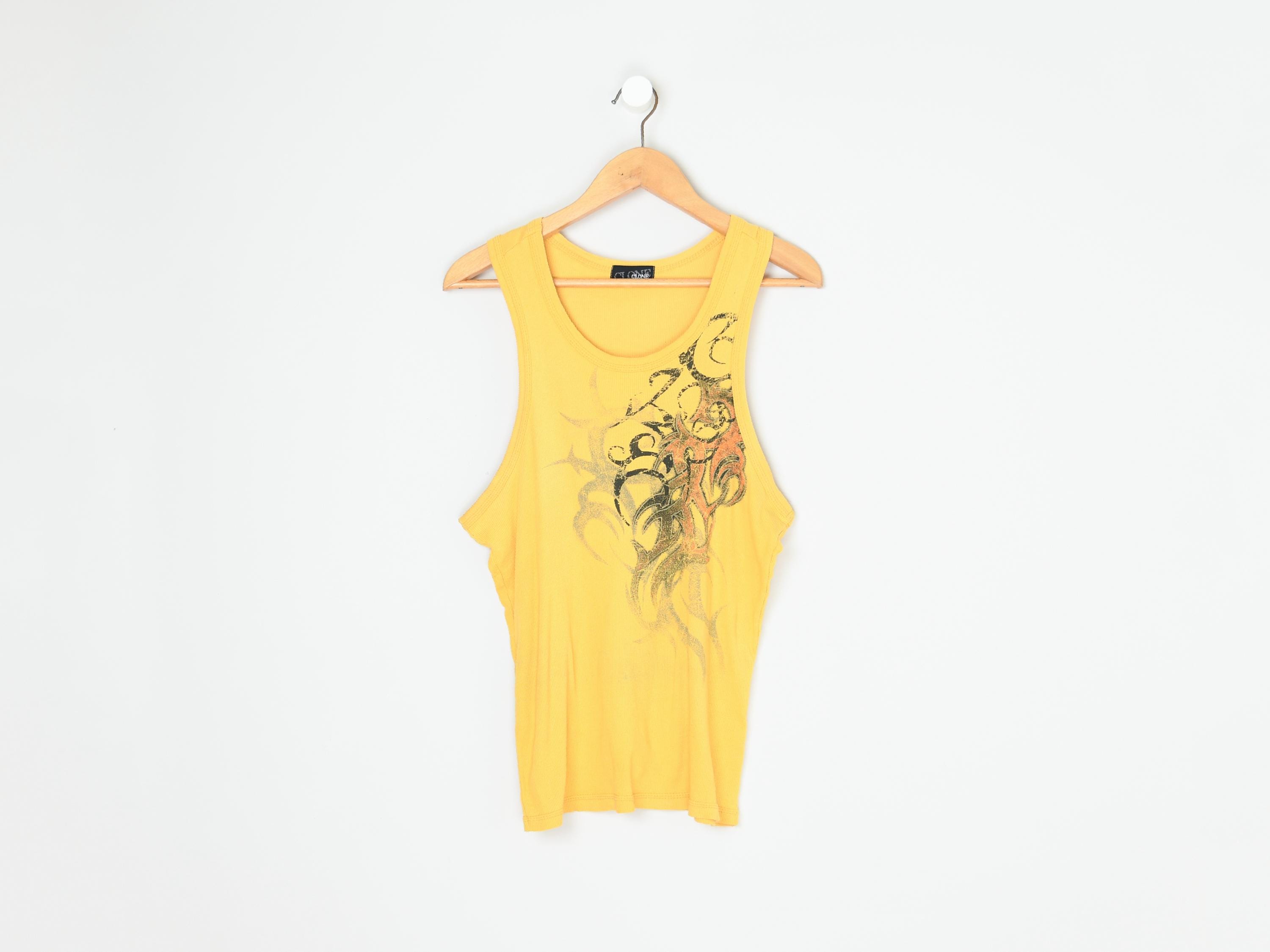 Vintage Y2k Tribal Graphic Ribbed Tank - 
