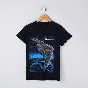 vintage 1991 b-2 spirit plane graphic t-shirt - front & back graphics - air force, military - Men&#39;s S