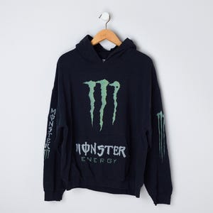 Monster Energy Monster Print Jumper Vintage Y2k Monster Energy