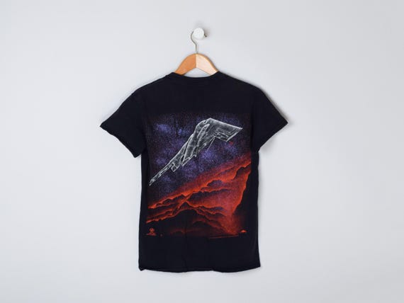 Vintage 1991 B-2 Spirit Plane Graphic T-shirt - Front & Back