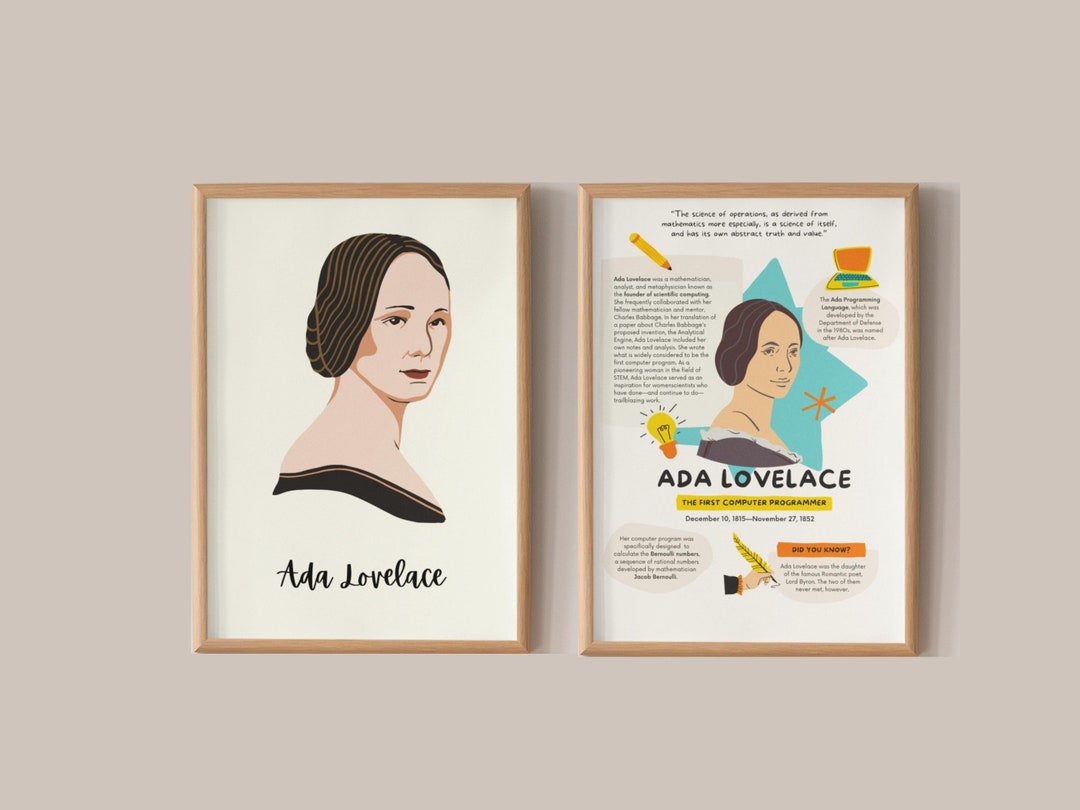 Ada Lovelace Posters Couple of Printable Wall Art History - Etsy Australia