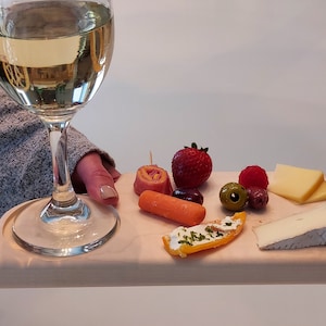 Personal Charcuterie Tapas Appetizer Board and Wine and Drink Holder