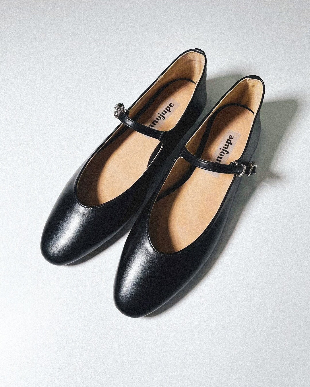 Women Genuine Leather Retro Black Mary Jane Flats Real - Etsy