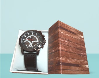 Men's Black Sports Watch | Analog Display, Silicone Band
